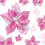 36 Pcs Pink Glitter Christmas Poinsettia Artificial Flower Tree Ornaments. Fixed Price $24.26.