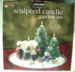 Holiday Time 3D Sculpted Candle Garden Set 10 Piece New Old Stock. Fixed Price $39.90.