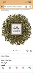 Tempus 20" Wreath Artificial Berries Greens With Winter Sign. White. Fixed Price $10.00.