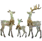 Christmas Holiday Gemmy Reindeer Family Trio Sculpture Acrylic Iridescent Prop. Fixed Price $183.95.