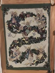Wreath Christmas Holiday Angels Tapestry Wall Hanging Artist Lena Liu. Fixed Price $42.99.