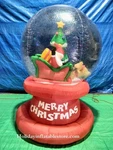 6' Gemmy Airblown Inflatable Christmas Santa Sleigh Tree Sparkle Led Globe. Fixed Price $109.95.