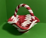 Basket /bowl Lillian Vernon Ceramic Candy Cane Shaped Red & White Holiday 7. Fixed Price $15.99.