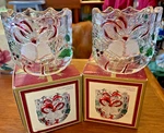 2 Mikasa Celebrations Christmas Holiday Bells Crystal Votive Candle Holder Box. Fixed Price $8.37.