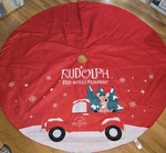 Rudolph The Red Nosed Reindeer Approx. 48", Lined Christmas Tree Skirt. Fixed Price $23.99.