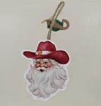 New Holiday Time Ornament - Santa Wearing Red Cowboy Hat. Fixed Price $7.50.