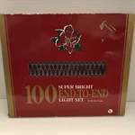 Christmas Holiday Time, 100 Super Bright End-to-end Set Nib Red. Fixed Price $14.00.