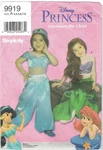 Simplicity 9919 Disney Princess Jasmine & Ariel Costume Pattern Sz 3-8 Uncut. Fixed Price $29.99.