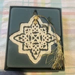 Lenox Noel Snowflake Hanging Ceramic Christmas Ornament White Gold 4816. Fixed Price $12.00.