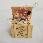 Open Toy Crate Christmas Ornament North Pole Box Candy Cane Solider Teddy Bear. Fixed Price $6.99.