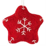 Fair Trade Holiday Handmade Red Snowflake Star Christmas Tree Ornament. Fixed Price $8.88.