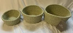 Set 3 Colonial Mills Braided Cloth Nesting Baskets Nwt Light Green. Fixed Price $19.99.