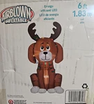 Gemmy 6FT Tall Puppy W/ Antlers Christmas Inflatable. Fixed Price $49.99.