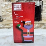 Home Accents Holiday 3.5 Ft. Led Waving Santa Christmas Airblown Inflatable. Fixed Price $26.99.