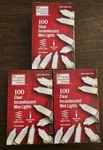 Home Accents Mini Incandescent Clear Christmas Lights 100CT Green Wire Lot Of 3. Fixed Price $22.99.