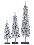 Holiday Leaving 3-PIECE 225 Led Lights Flocked Christmas Tree Set. Fixed Price $119.99.