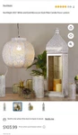 Northlight 30.5" White Gold Moroccan Style Pillar Candle Floor Lantern. Fixed Price $45.00.