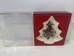 Lenox Winter Greetings Candy Dish Red Cardinal Christmas Tree Gold Edge 7.5X7". Fixed Price $16.99.