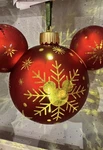 Disney Parks 2025 Mickey Icon Snowflake Red Light Up Christmas Ornament. Fixed Price $54.90.