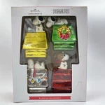 2023 Peanuts Hallmark Set Of 4 Christmas Glass Ornaments Snoopy Doghouse 5" Read. Fixed Price $29.99.