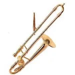 Realistic Gold Brass Trombone Christmas Ornament - 4" Tall By Broadway Gifts New. Fixed Price $19.95.
