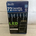 Sienna Christmas 72 Cascading Led Icicle Lights Warm White Indoor/outdoor. Fixed Price $14.99.
