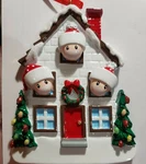 Maxora Family Of 3 Christmas House Personalization Ornament. Fixed Price $22.99.