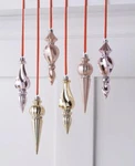 Holiday Lane Shimmer And Light 6-PC. Ribbed Finial Ornament Set. Fixed Price $20.00.