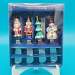 4 Boston Warehouse Christmas Cheese Butter Spreaders Heirloom Ornaments 1998 Vtg. Fixed Price $9.99.
