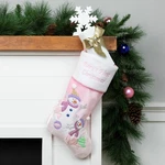 Northlight 21" Pink Baby's First Christmas Velveteen Snowmen Stocking. Fixed Price $20.49.
