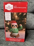 Holiday Time 4 Ft Sweater Sloth Christmas Outdoor Airblown Inflatable Brand New. Fixed Price $29.99.