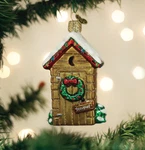 Old World Christmas Glass Blown Ornament, Holiday Outhouse (with Owc Gift Box). Fixed Price $16.00.