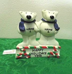 Polar Bears Couple Table Top Personalized Christmas Ornament Holiday Gift. Fixed Price $16.99.
