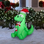 Christmas Dinosaur With Candy Cane Santa Hat Airblown Inflatable 3.5FT Holiday. Fixed Price $19.99.
