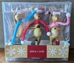 Allen + Roth 3 Piece Set Christmas Reindeer, Yoga Poses, Ceramic, 9' Tall, Nob. Fixed Price $17.99.