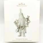 Hallmark Ornament 2011 Getting Into The Spirit Santa Claus White Dressed Nib. Fixed Price $27.17.