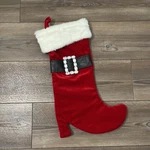 Creative Design Velvet Red With Rhinestone Buckle Christmas Holiday Stocking. Fixed Price $23.98.