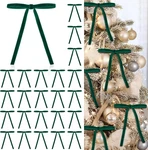 24 Pcs Green Velvet Bows For Christmas Tree, Elegant Dark. Fixed Price $18.57.