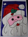 Vtg Santa Christmas The Wind Yard Flag 39-1/4 X 27-1/2 New* With Tags 1996 Os. Fixed Price $14.85.