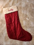 Pottery Barn Velvet Christmas Stocking Name: " Sally 210. Fixed Price $24.95.