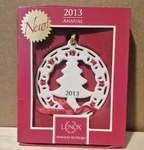 Lenox 2013 Annual Christmas Wrappings Tree Ornament 3.5" Pierced Bone China.. Fixed Price $18.27.