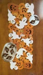Celebrate Halloween Together Pumpkin Bat Ghost Cut Out Table Runner 36"LX 13"W. Fixed Price $29.99.