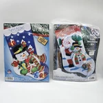 Design Works Christmas Felt Stocking Kits #5050 #5231 Santa Snowman 18" New. Fixed Price $35.00.