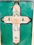 Kurt Adler Bless This Baby Heart Cross Ceramic Porcelain Christmas Ornament. Fixed Price $5.76.