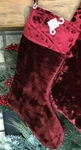 Target Burgundy Velvet Embossed Cuff Christmas Stocking Nwot. Fixed Price $24.99.