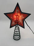 Nos Boston Red Sox Mosaic Christmas Star Tree Topper 7 Light Works! Mlb. Fixed Price $45.00.