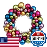 Vickerman 12 Multi-colored Shiny And Matte Ball Christmas Wreath Ornaments. Fixed Price $90.74.