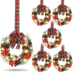 Yuxung 6 Pcs Mini Christmas Cabinet Wreath With Lights Prelit 8" Artificial S.... Fixed Price $68.96.