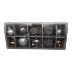 Crate And Barrel Christmas Glass Ball Ornaments Silver Glitter Copper Set 10 Nib. Fixed Price $30.00.