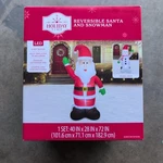Holiday Time 6 Ft Reversible Santa & Snowman Christmas Airblown Yard Inflatable. Fixed Price $40.50.